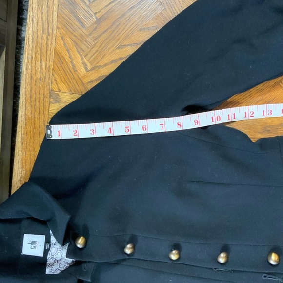 CAbi Abbott Blazer Jacket Black Ponte Knit Button 3/4 Puff Sleeve 3027 Size 4 - Picture 13 of 13